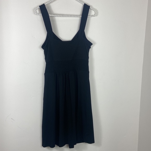 White House Black Market Black Cotton Empire waist Knit Dress Small - Picture 3 of 5